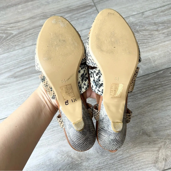 Jeffrey Campbell California Snakeskin Open Toe Slingback Pumps - Picture 8 of 12